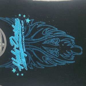 Harley-Davidson Black Tee with Teal Design